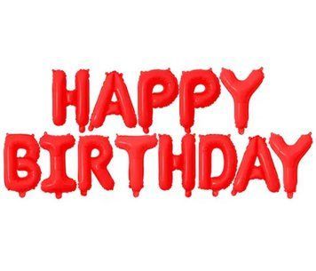 Фольгований Напис "Happy Birthday" червоний 8789335 фото