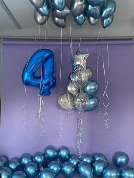 Оформлення на 4 рочки з кульками хром 05673 фото