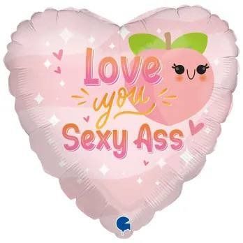 Фольговане сердечко з написом "Love you sexy ass" 9876678 фото