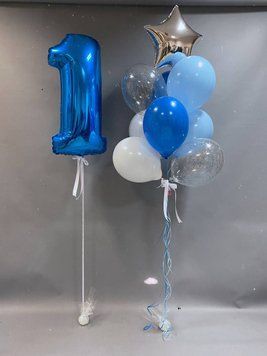 Оформлення на перший рочок з синьою цифрою 026273 фото