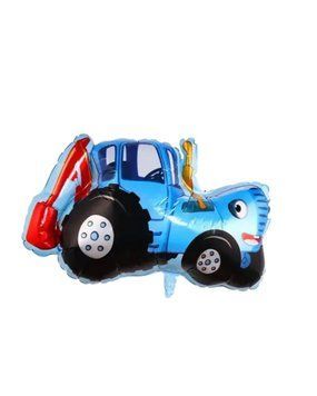 Фольгована кулька синій трактор з гелієм 20031 фото
